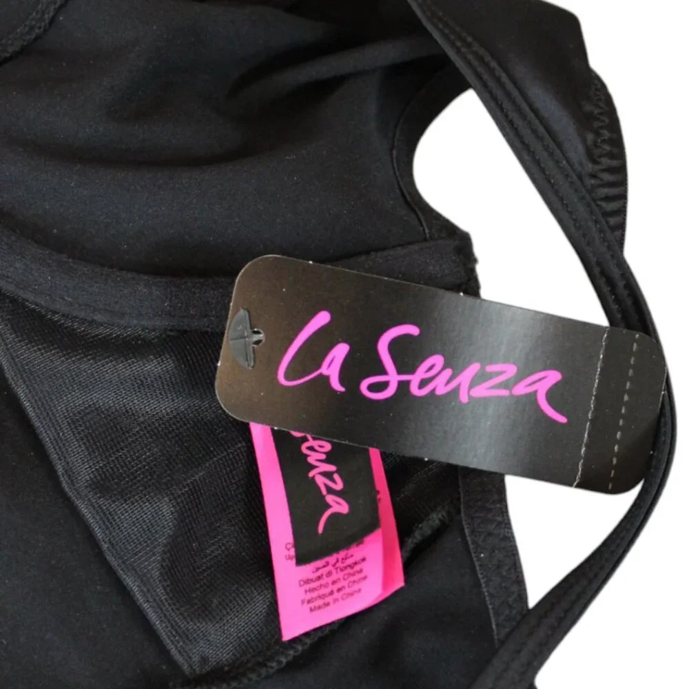 La SENZA Black Satin Chemise Bodysuit - Picture 8 of 10